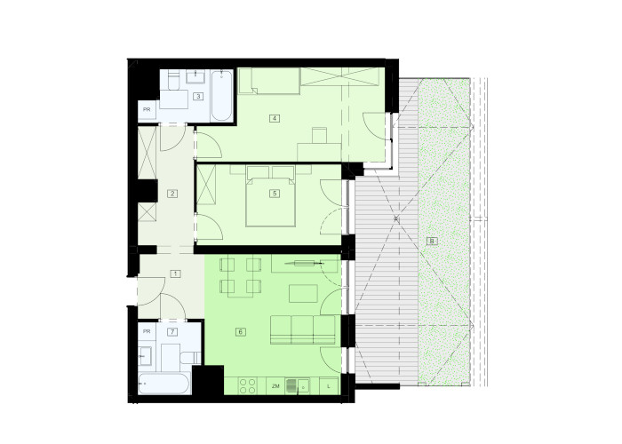 Mieszkanie B47B-02 - plan mieszkania