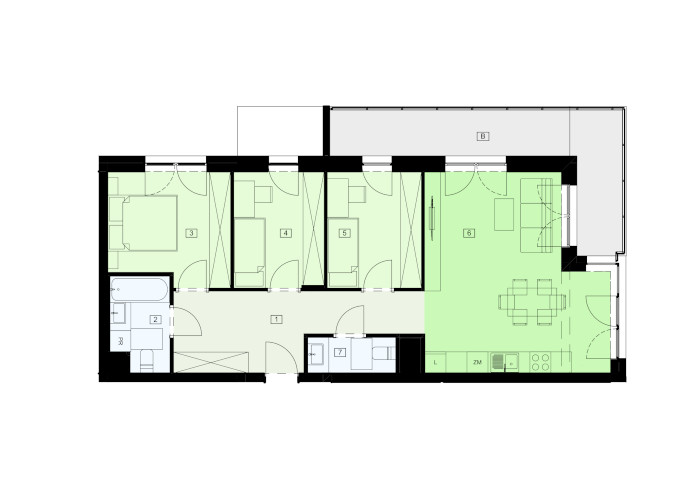 Mieszkanie B47B-07 - plan mieszkania