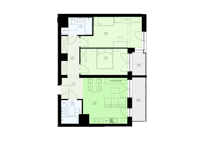 Mieszkanie B47B-08 - plan mieszkania