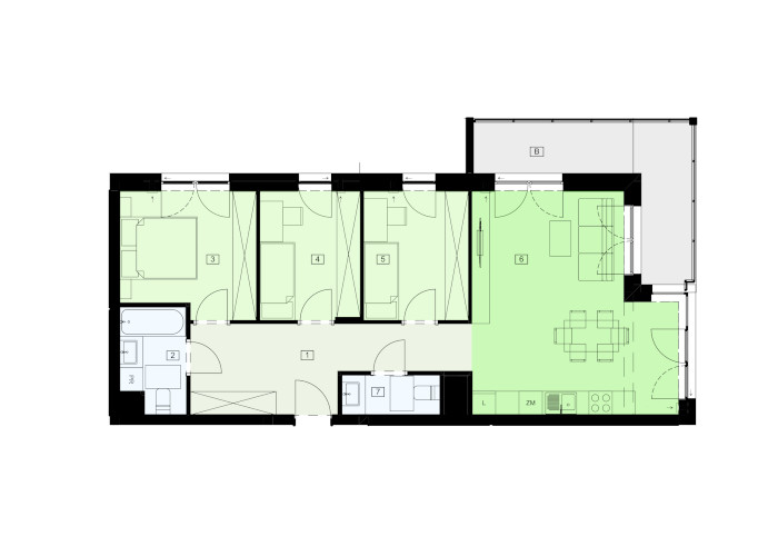 Mieszkanie B47B-13 - plan mieszkania