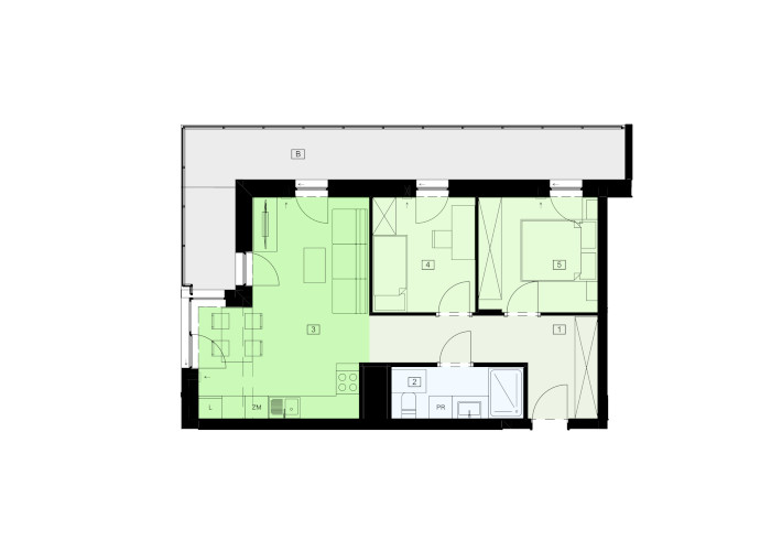 Mieszkanie B47B-18 - plan mieszkania