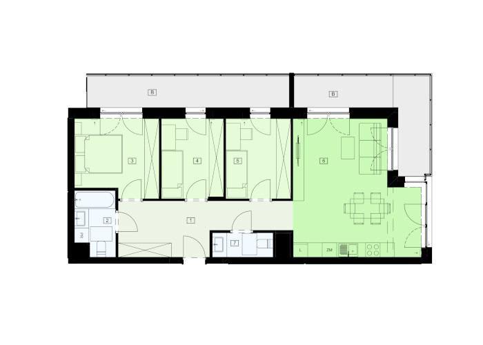 Mieszkanie B47B-19 - plan mieszkania