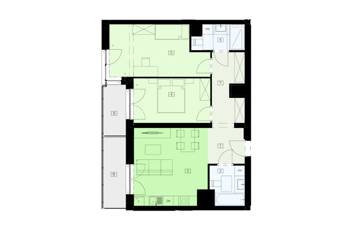 Mieszkanie B47B-23 - plan mieszkania