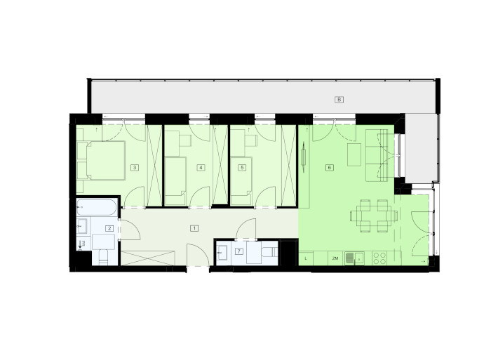 Mieszkanie B47B-25 - plan mieszkania