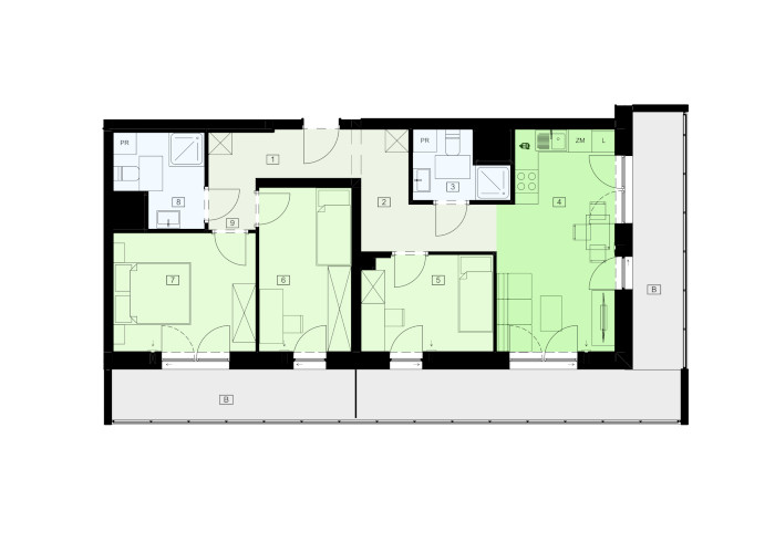Mieszkanie B47B-33 - plan mieszkania