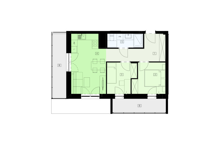 Mieszkanie B47B-34 - plan mieszkania