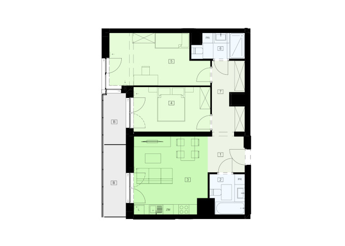 Mieszkanie B47B-35 - plan mieszkania