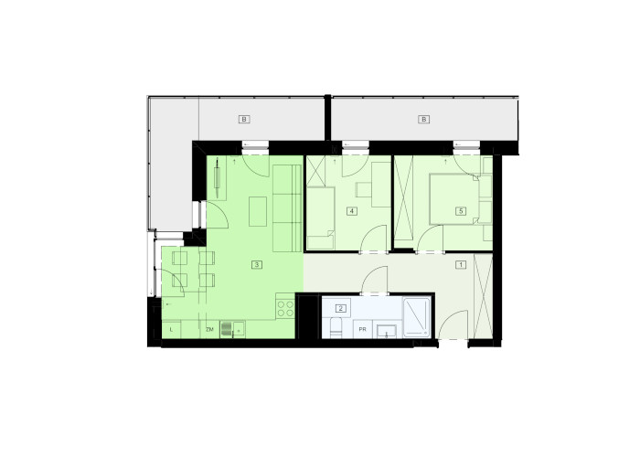 Mieszkanie B47B-36 - plan mieszkania