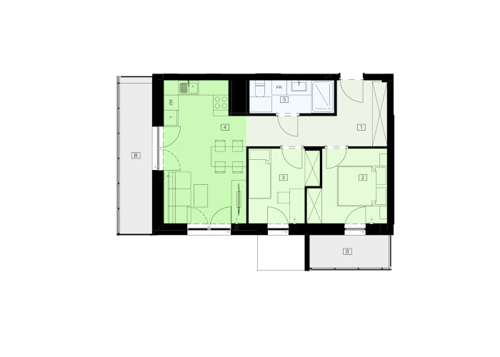 Mieszkanie B47B-40 - plan mieszkania