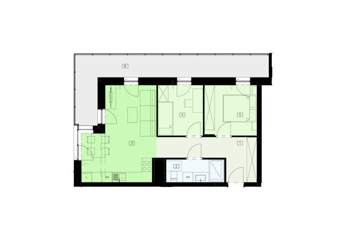 Mieszkanie B47B-42 - plan mieszkania
