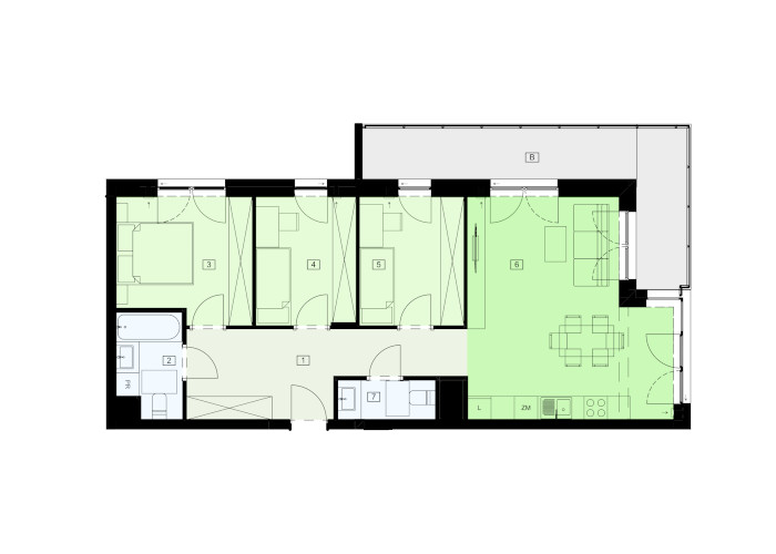 Mieszkanie B47B-43 - plan mieszkania