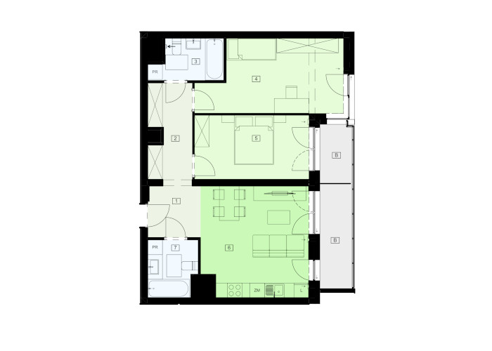 Mieszkanie B47B-44 - plan mieszkania