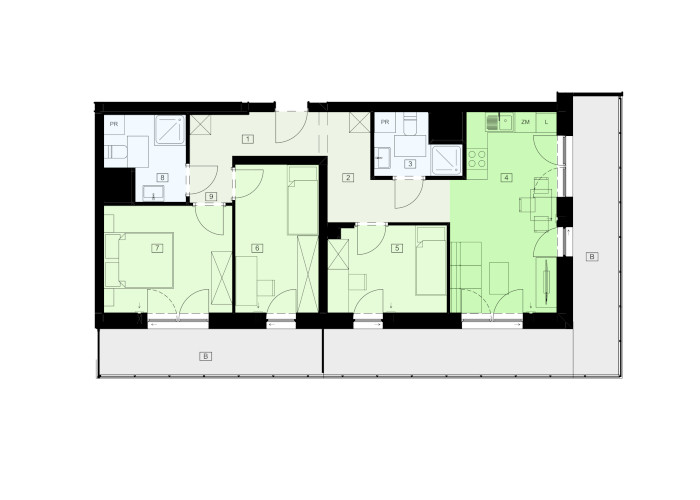 Mieszkanie B47B-51 - plan mieszkania