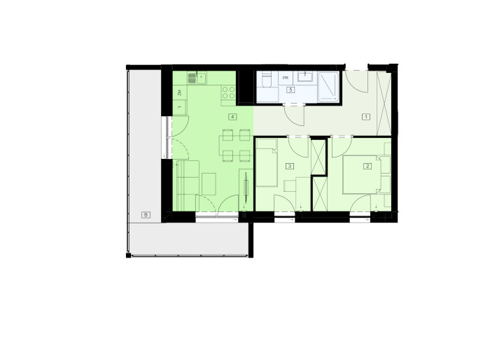 Mieszkanie B47B-52 - plan mieszkania