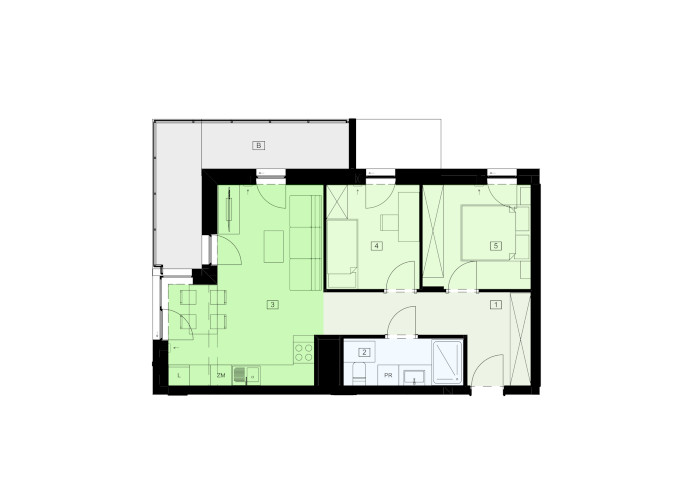 Mieszkanie B47B-54 - plan mieszkania