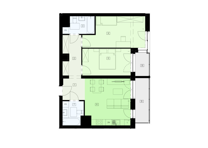 Mieszkanie B47B-56 - plan mieszkania