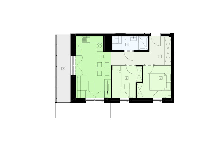 Mieszkanie B47B-58 - plan mieszkania