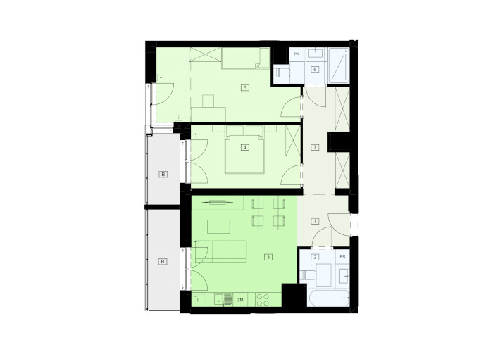 Mieszkanie B47B-59 - plan mieszkania