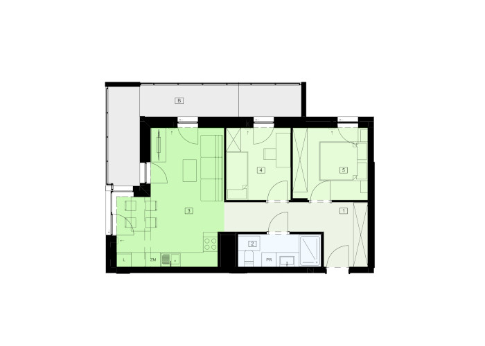 Mieszkanie B47B-60 - plan mieszkania