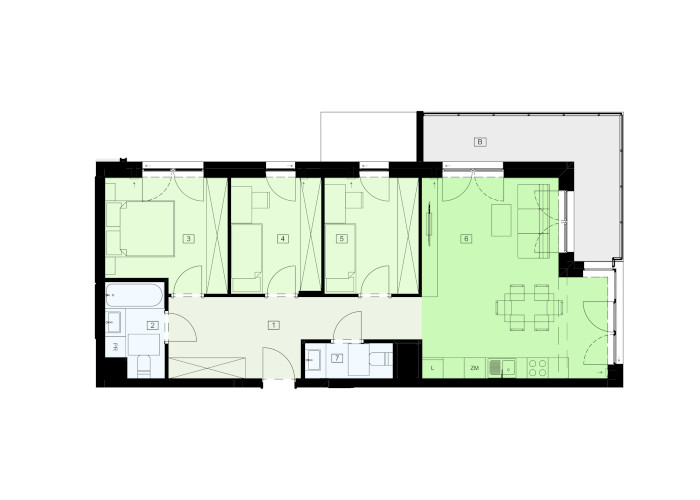 Mieszkanie B47B-61 - plan mieszkania