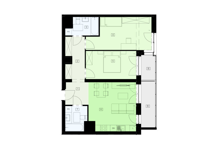 Mieszkanie B47B-62 - plan mieszkania