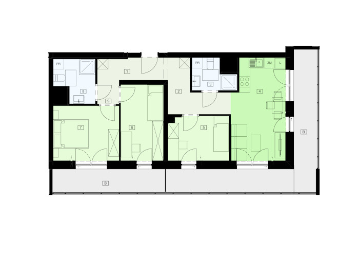 Mieszkanie B47B-69 - plan mieszkania