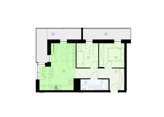 Mieszkanie B47B-72 - plan mieszkania