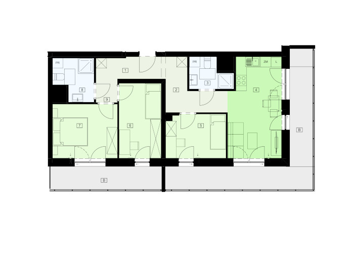 Mieszkanie B47B-75 - plan mieszkania
