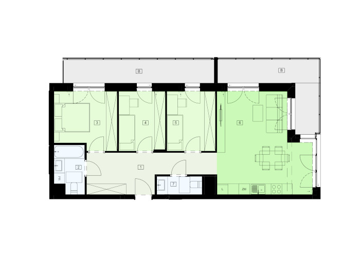 Mieszkanie B47B-79 - plan mieszkania