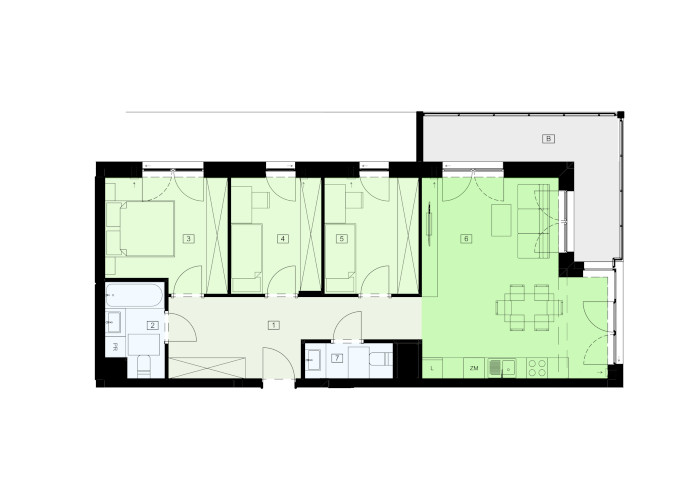 Mieszkanie B47B-85 - plan mieszkania