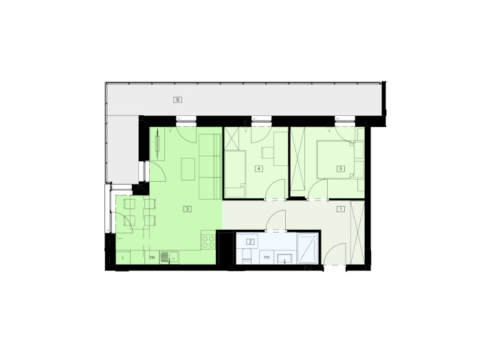Mieszkanie B47B-90 - plan mieszkania