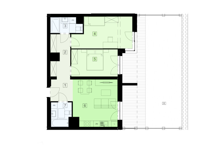 Mieszkanie B47C-02 - plan mieszkania