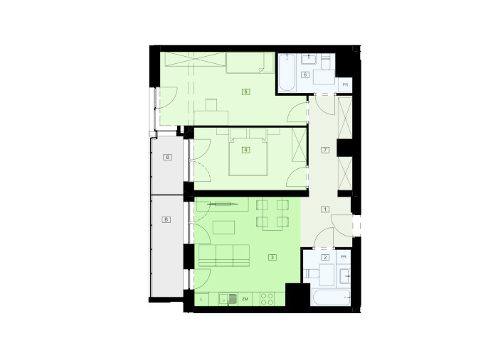 Mieszkanie B47C-17 - plan mieszkania