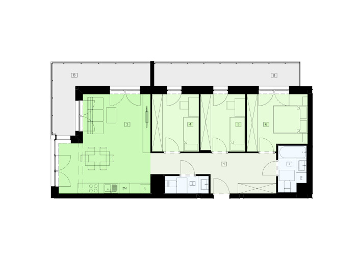 Mieszkanie B47C-18 - plan mieszkania