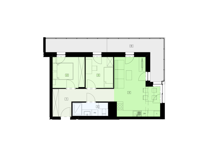 Mieszkanie B47C-19 - plan mieszkania