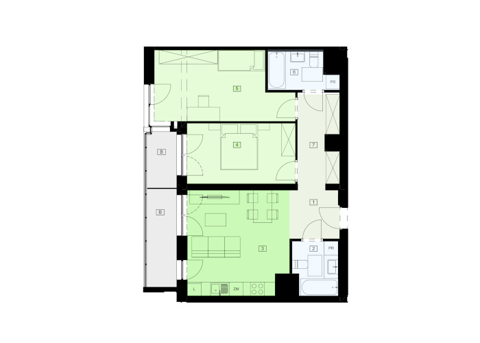 Mieszkanie B47C-23 - plan mieszkania