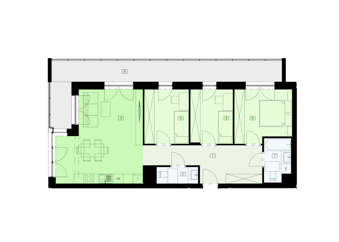 Mieszkanie B47C-24 - plan mieszkania